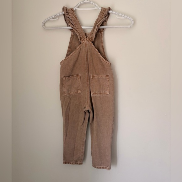 Zara Tan Denim Overalls - Picture 2 of 3